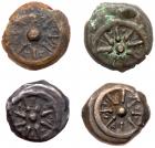 4-Piece Lot of Bronze Prutot of Alexander Jannaeus, 104-76 BC