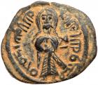 ARAB-BYZANTINE: Abd al-Malik, ca. 692-697. AE Fals (5.3 g) Superb EF