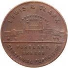 1905 Lewis & Clark Centennial Exposition - U.S. Government Building SC$1. HK-329 Bronze, AU and Government Building on elongated - 2