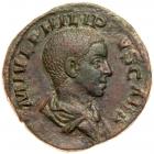 Philip II. Ã Sestertius (16.68 g), as Caesar, AD 244-247 Choice VF