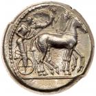 Sicily, Syracuse. Deinomenid Tyranny. Silver Tetradrachm (17.13 g), 485-466 BC S - 2