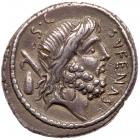 M. Nonius Sufenas. Silver Denarius (3.89 g), 57 BC EF