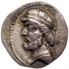 Parthian Kingdom. Phraates II. Silver Drachm (3.52 g), 132-127 BC EF