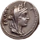 C. Fabius C.f. Hadrianus. Silver Denarius (3.81 g), 102 BC EF