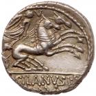 D. Silanus L.f. Silver Denarius (4.02 g), 90 BC Superb EF - 2