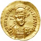 Theodosius II. Gold Solidus (4.38 g), AD 402-450 EF