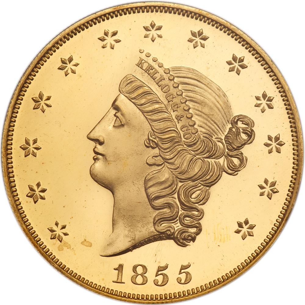 â€˜1855â€™ $50 Kellogg Restrike using the original $50 dies from