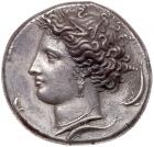 Sicily, Syracuse. Dionysios I. Silver Decadrachm, 405-367 BC About EF - 2