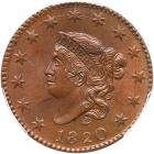 1820 N-13 R1 Large Date PCGS graded MS64 Brown, CAC Approved