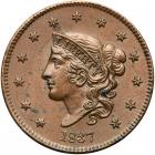 1837 N-3 R1 Plain Hair Cord, Med Ltrs PCGS Unc Detail Altered Surfaces