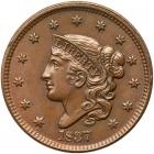 1837 N-9 R1 Head of 1838 PCGS graded MS64+ Brown, CAC Approved