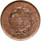 1837 N-16 R3 Plain Hair Cord, Medium Ltrs PCGS graded MS62 Brown - 2