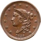 1838 N-12 R2 Doubled Die Reverse PCGS graded MS64 Brown, CAC Approved
