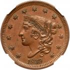 1839 N-3 R1 Head of 1838 NGC graded MS63 Brown, CAC Approved