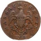 1788 Massachusetts Cent with Period Ryder 10-L R2 PCGS graded VF35 - 2