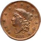 1834 N-1 R1 Small 8, Large Stars PCGS graded MS63 Brown, CAC Approved