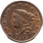 1819 N-8 R1 Small Date PCGS graded AU55, CAC Approved