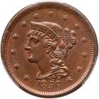 1856 N-14 R1 Italic 5 PCGS graded MS64 Brown, CAC Approved