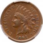 1864 Indian Head 1C. Bronze, with L PCGS EF40