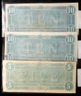 3-piece lot of February 17, 1864 Confederate Notes - 2