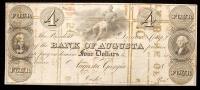 Augusta, Georgia. Bank of Augusta. $4.00 Printed on the back of a Georgia Fractional Note