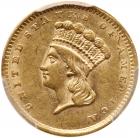 1856 $1 Gold Indian. Slanting 5