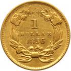 1856 $1 Gold Indian. Slanting 5 - 2