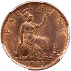 Great Britain. Farthing, 1865 PCGS MS65 RB - 2