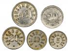 Palestine, Complete 4-Piece Set of Templar Tokens Plus Extra 20 Paras, Third Issue, c. 1880-1917 - 2