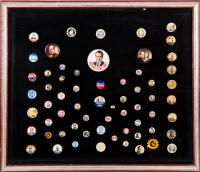 Impressive, 60+ Presidential Campaign Button Collection in Custom Shadow Box