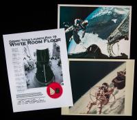 Ed White Tribute Lot: Two Vintage Original Official NASA Photos of White's Historic Space Walk Plus Two Samples from "The White