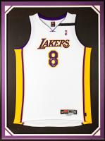 Rare Kobe Bryant Autographed L.A. Lakers White Alternate Jersey with Black Arm Band Limited Edition of 50, COA and PenCam