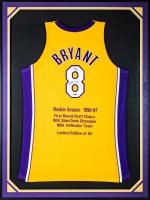 Rare Kobe Bryant Autographed LA Lakers Yellow Jersey "Rookie Achievements" 18/50