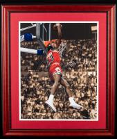 Michael Jordan, Outstanding Signed, Oversized, Color Photo of Mid-Air Slam Dunk, Limited Edition from Upper Deck 10/123