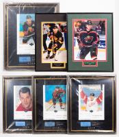 Six Signed 11 x 14 Cards/Photos by Hockey Greats: Gordie Howe, Steve Yzerman, Ilya Kovalchuk, Jerome Iginla + 2 More