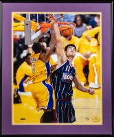 Kobe Bryant Signed Oversized Color Photo Scoring Against Yao Ming of the Rockets. 32/88 With COA by Upper Deck