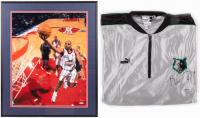 Charles Barkley Signed Oversized Photo + Kevin Garnett Signed Puma Warm-Up Jacket both by Upper Deck