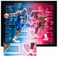 Large Michael Jordan Signed Photo-To-Art Collage, Limited Edition of 7/23 from Upper Deck 44" Wide