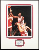 Michael Jordan Autograph, Framed with Jordan, Dominique Wilkins and Spudd Web Lithograph, JSA Authenticated