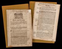 Two Original Folios from 1729 -1735, Massachusetts (Colony) Laws, Acts and Statutes