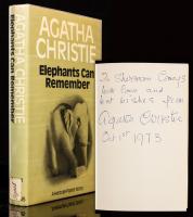 Christie, Agatha. Elephants Can Remember, Rare Signed and Incribed First Edition
