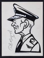 Rear Admiral Richard E. Byrd Superb Autographed Original Ink and Gouache Caricature, Exceptional