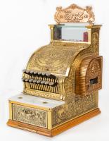 National Cash Register Model 317 Brass Nickel, Marble and Glass Fountain Service Cash Register ca. 1912-1915 with Coca-Cola Top