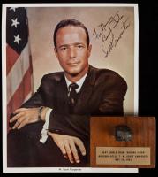 Rare, Flown Heat Shield Section From Mercury, "Aurora Seven", May 24, 1962 with Signed Color Portrait by Scott Carpenter