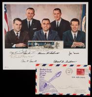 WITHDRAWN - NASA Astronauts Group 4 "The Scientists" Signed Color Litho of Five, Garriot, Gibson, Michel, Schmitt and Kerwin, 7 Signatures O