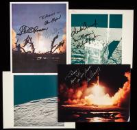 Fantastic Collection of Apollo Astronauts Signing Liftoff or Lunar Surface Photographs, Nine Moonwalker Signatures, 8 Stills Tot