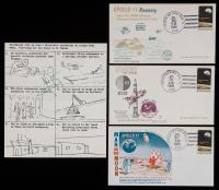 Apollo 11: Neil Armstrong Signed Splash Down and Mobile Quarantine Facility Diagram + 3 Covers: Launch, Landing & Recovery W/Dat