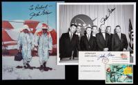 John Glenn Collection, Six Autographed Pieces Including an Outstanding U.S. Air Force Re-Strike from April 9, 1959, First 7 Astr