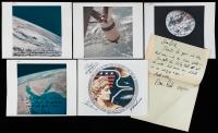 Apollo: Inscribed and Signed Photos to Dick Underwood from Apollo 7, Apollo 13, Apollo 14 and Apollo 17. Five NASA Photos Signed