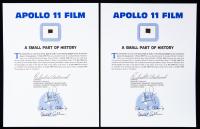 Apollo 11 Flown Film to the Lunar Surface, Two Segments, Each On a COA signed by Richard "Dick" Underwood